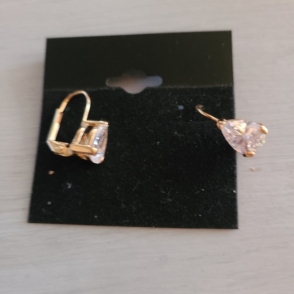 925 sterling silver earrings w white topaz - Picture 2 of 3